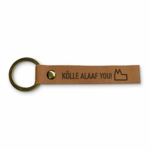 Stadtliebe® | Köln Leder Schlüsselanhänger mit Metall Ring „Kölle Alaaf You!“