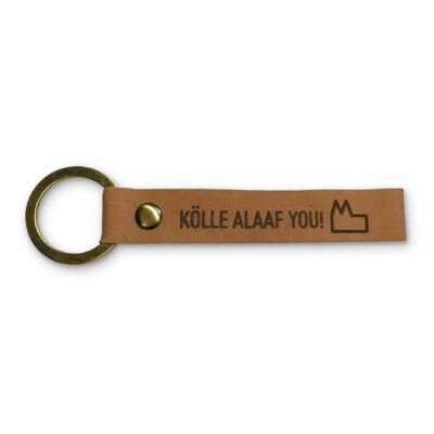 Stadtliebe® | Cologne leather key ring with metal ring "Kölle Alaaf You!"