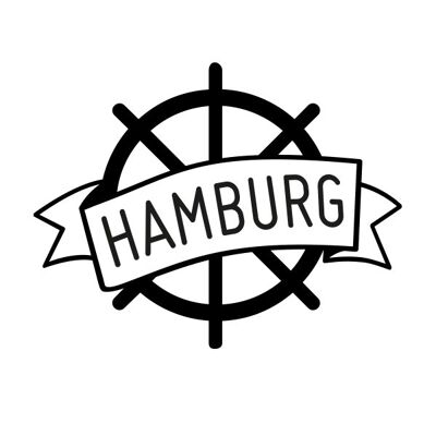Stadtliebe® | Hamburg car sticker "steering wheel" gray
