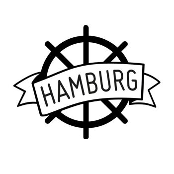 Stadtliebe® | Autocollant voiture Hambourg "volant" gris
