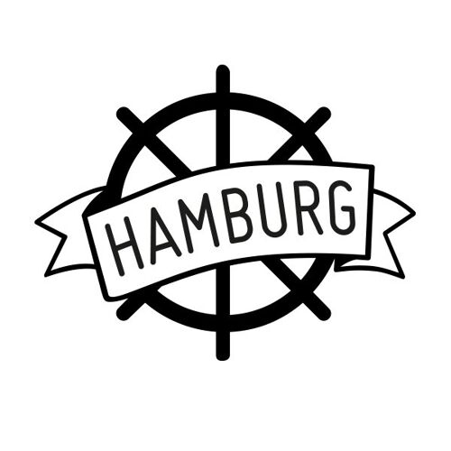 Stadtliebe® | Hamburg Auto Aufkleber "Steuerrad" weiss