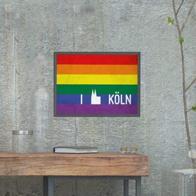 Stadtliebe® | Köln - Pride Rainbow Kunstdruck verschiedene Größen DIN A2
