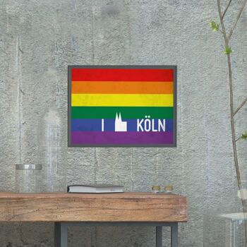 Stadtliebe® | Cologne - Pride Rainbow art print différentes tailles DIN A2