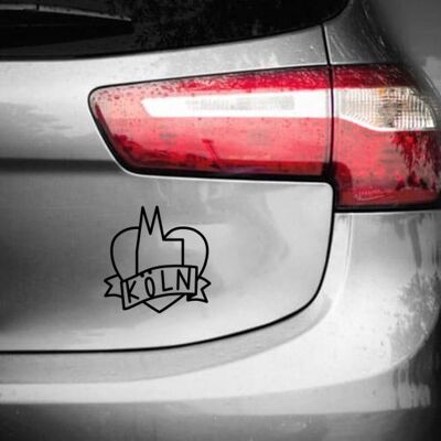 Stadtliebe® | Cologne Herz Dom car sticker gray