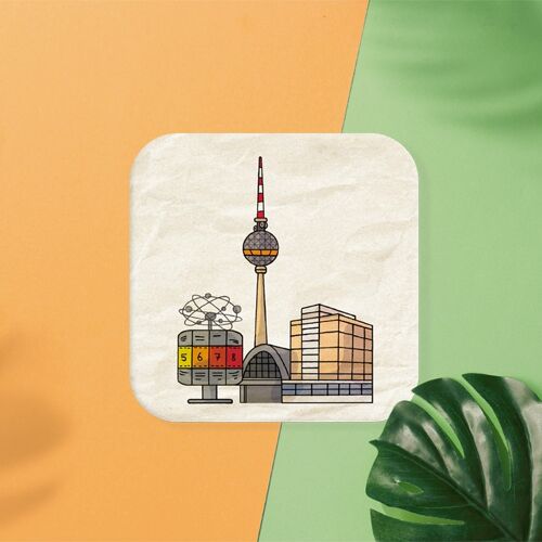 Stadtliebe® | Berlin Bierdeckel Postkarte „Alexander Platz“