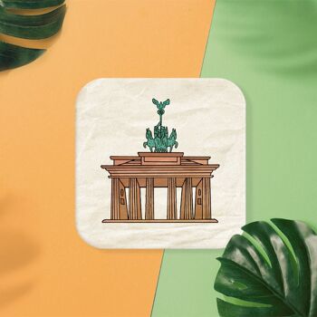 Stadtliebe® | Carte postale de tapis de bière de Berlin "Porte de Brandebourg"