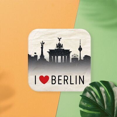 Stadtliebe® | Cartolina sottobicchiere di birra di Berlino "I love Berlin"