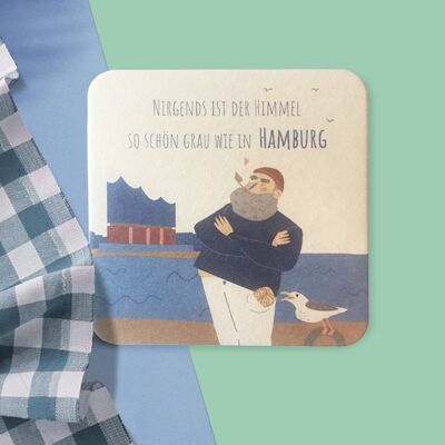Stadtliebe® | Carte postale de tapis de bière de Hambourg "Si beau gris"