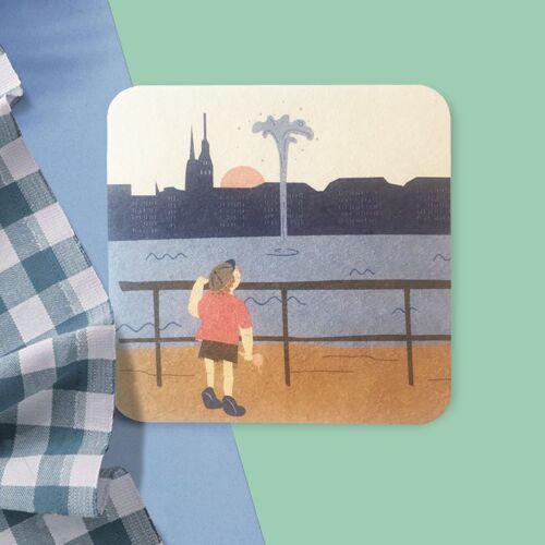 Stadtliebe® | Hamburg Bierdeckel Postkarte „Alsterfontäne“