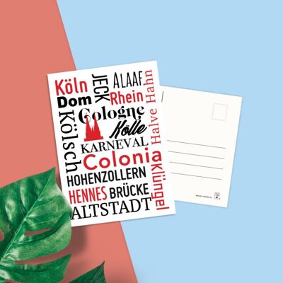 Stadtliebe® | Carte postale de Cologne "Les mots de Cologne"