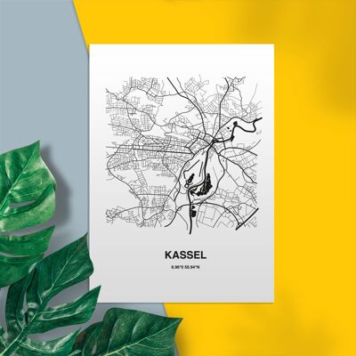 Stadtliebe® | Kassel Map-Postkarte