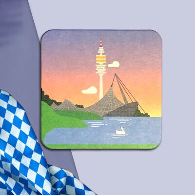 Stadtliebe® | Munich beer mat postcard "Olympia Park"