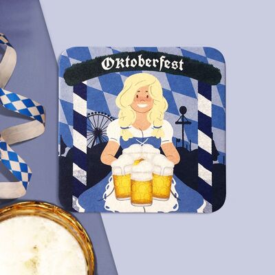 Stadtliebe® | Carte postale de tapis de bière de Munich "Oktoberfest"