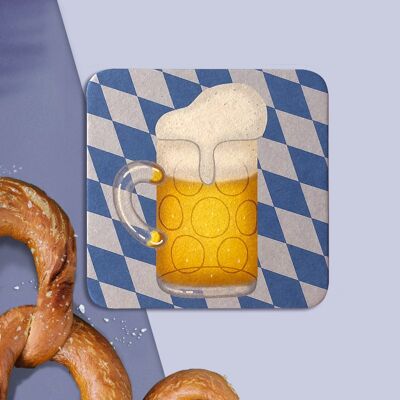 Stadtliebe® | Postal de alfombrilla de cerveza de Munich "A Maß Bier"