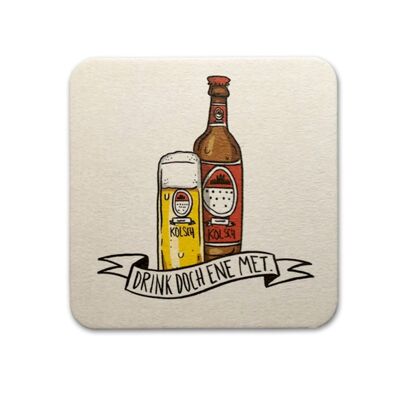 Stadtliebe® | Cologne beer mat postcard "Drink but ene Met"