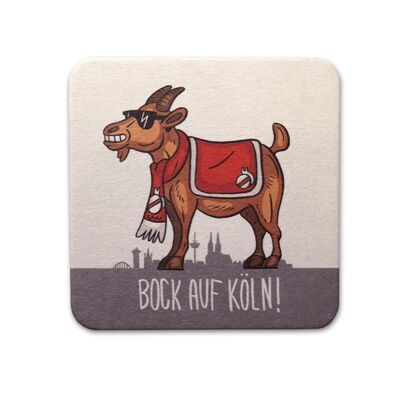 Stadtliebe® | Cartolina sottobicchiere di birra di Colonia "Bock on Cologne"