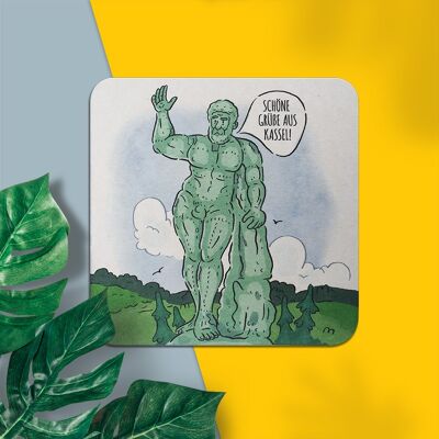 Stadtliebe® | Kassel beer mat postcard Hercules "Greetings"