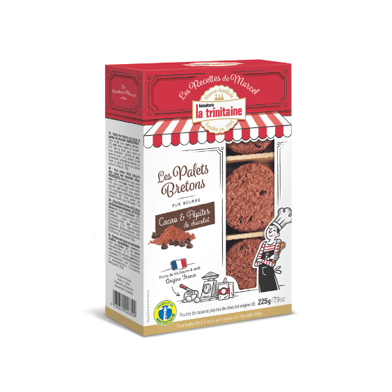 Marcel's pure butter Breton shortbread cookies with cocoa and chocolate chips - 225g
