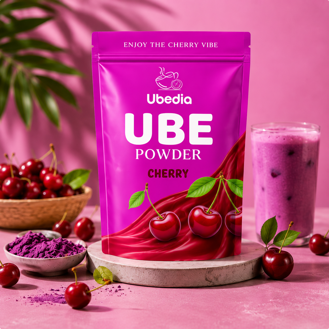 Cherry Flavored Ube Powder ◈ 100% Pure Natural Ube/Natural Cherry Flavoring ◈ 100g