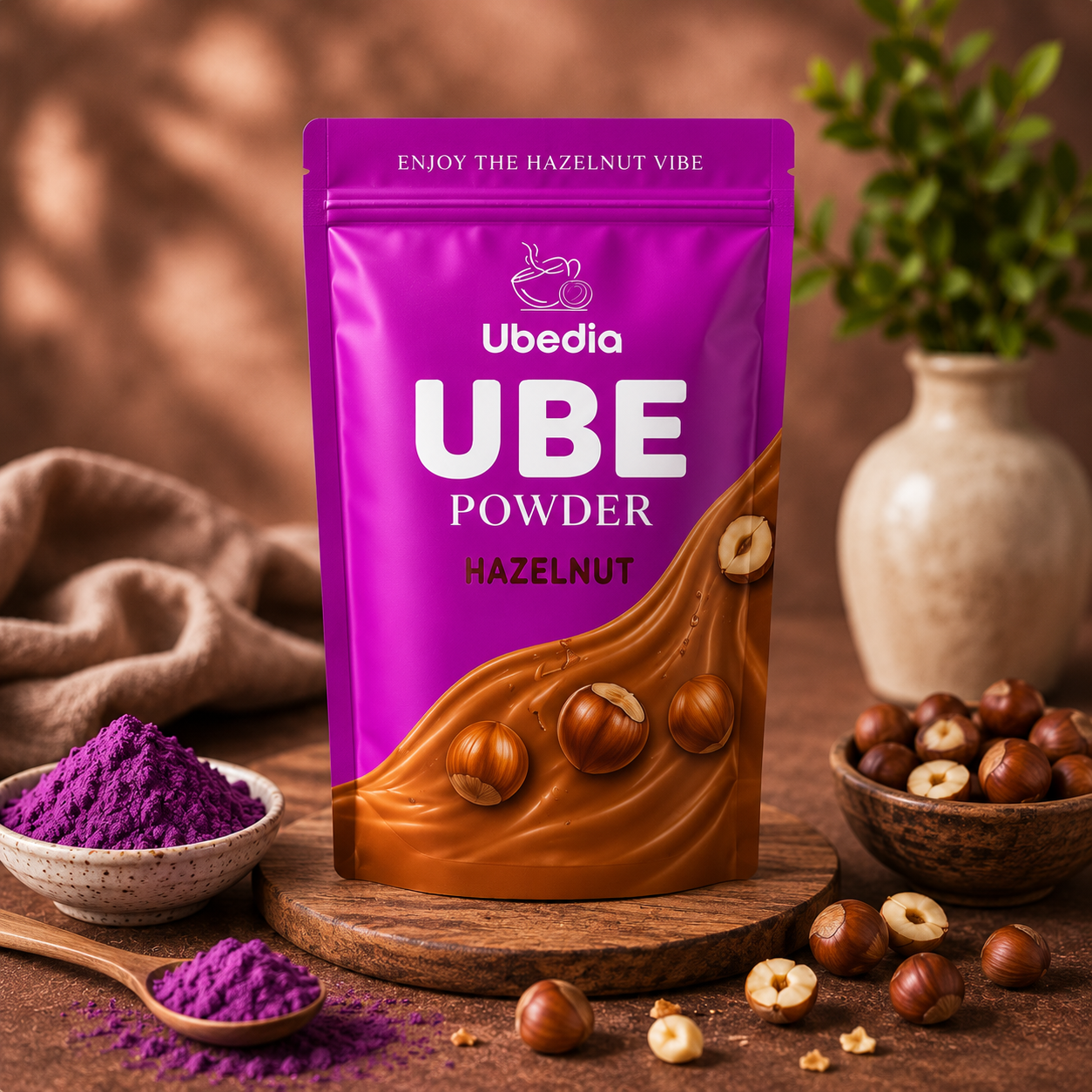 Hazelnut Flavored Ube Powder ◈ 100% Pure Natural Ube/Natural Hazelnut Flavoring ◈ 100g