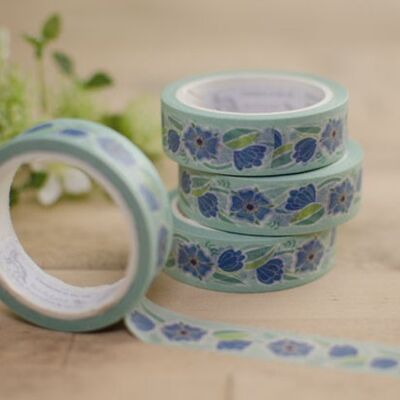 Tudor rose - mint & pale blue - washi / paper tape