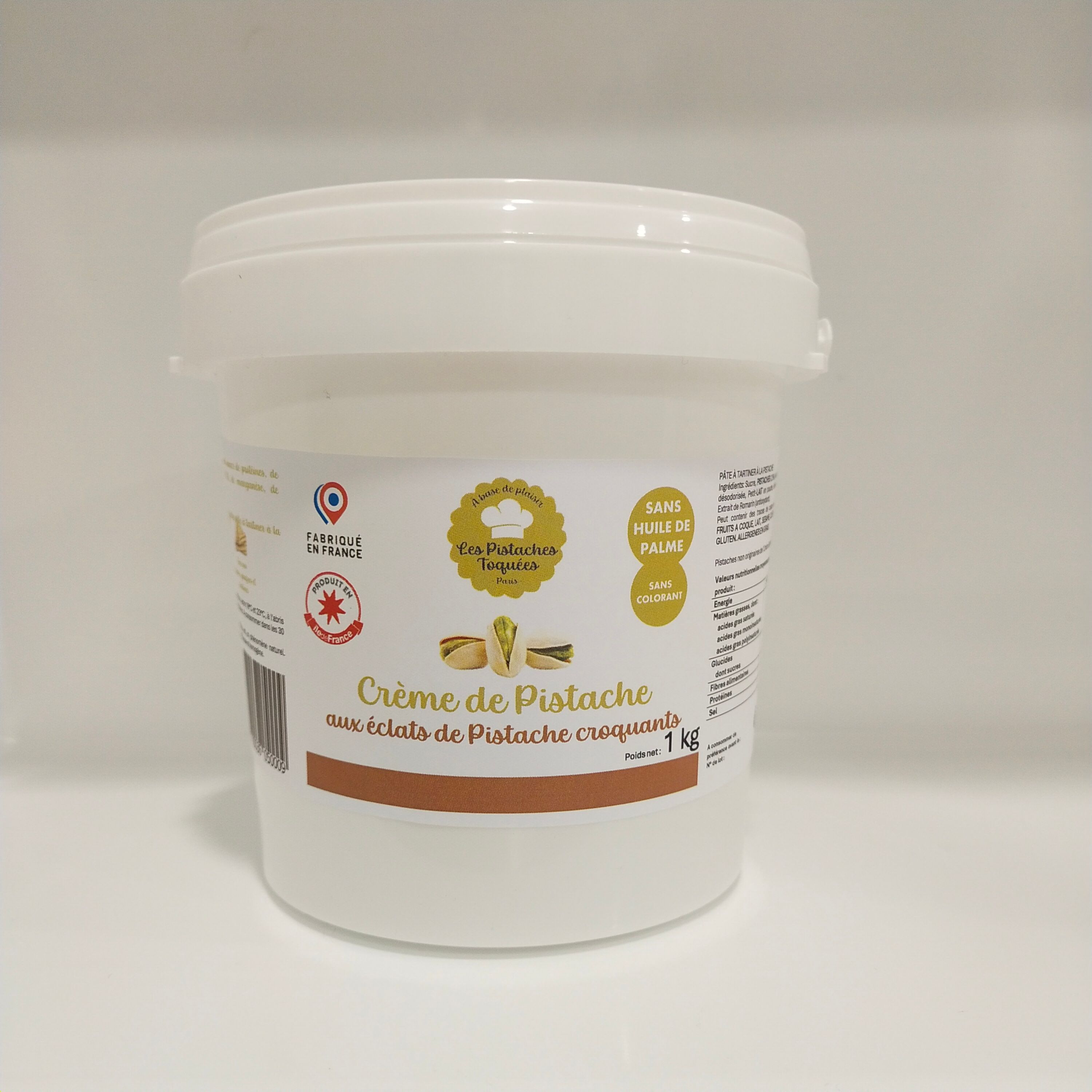 Pâte à tartiner Crème de Pistache au Croustillant de Framboise 1kg