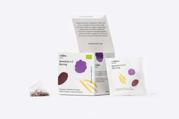 Infusions de plantes bio : Remède N°0 - Matin - Boîte de 10 x sachets de thé emballés individuellement 1