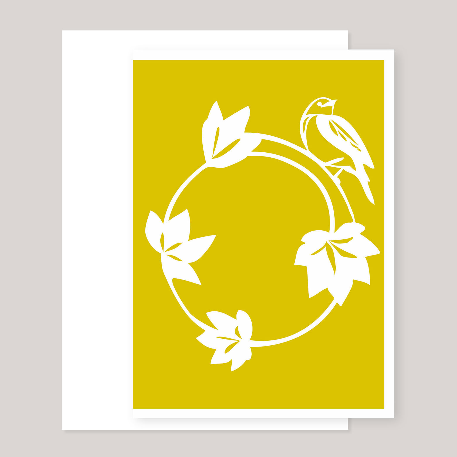 Greeting card »Bird wreath-yellow-inv.
« 