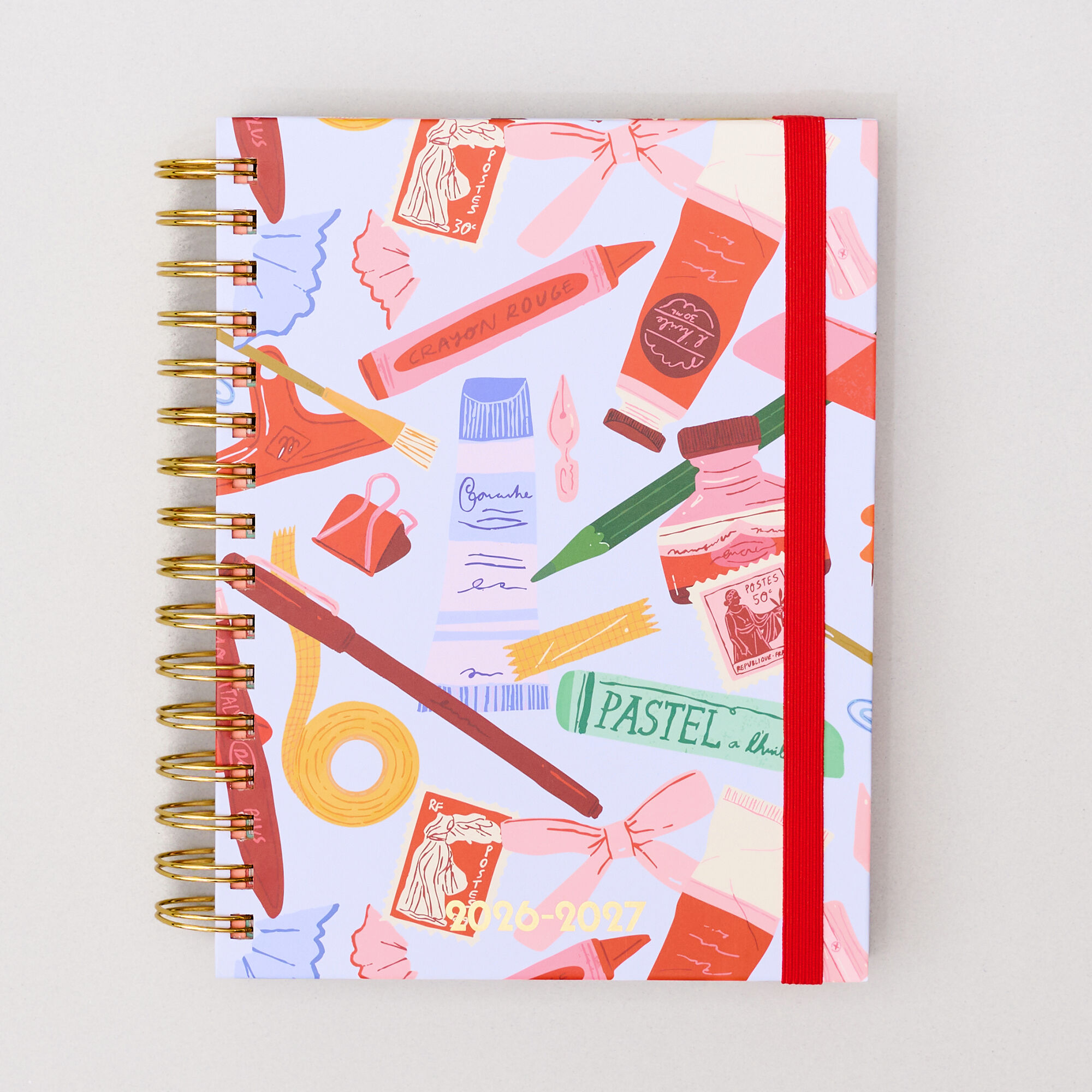 17 Month Medium Planner, Art Tools - Blue