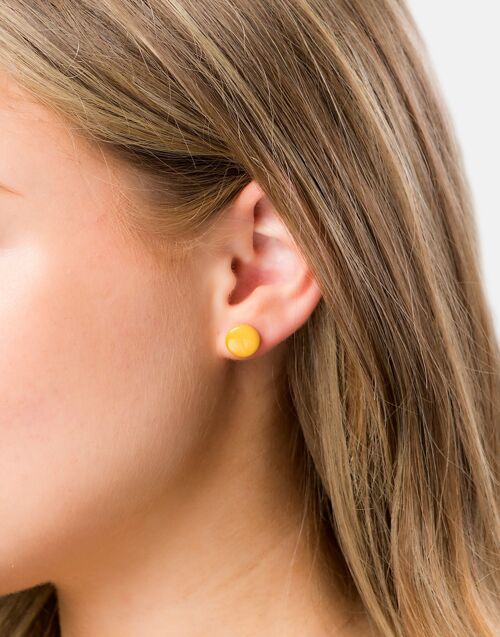 Confetti Tagua Stud - Yellow