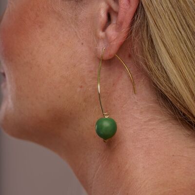 Boucles d'oreilles Minimal Drop Tagua - Vert