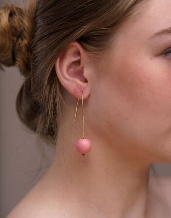 Boucles d'oreilles Minimal Drop Tagua - Rose 1