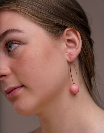 Boucles d'oreilles Minimal Drop Tagua - Rose 2