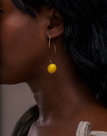 Boucles d'Oreilles Minimal Drop Tagua - Jaune 2