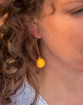 Boucles d'Oreilles Minimal Drop Tagua - Jaune 4