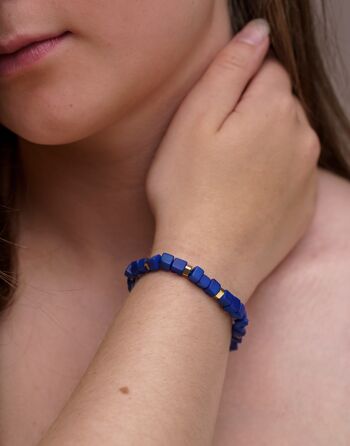 Bracelet Tagua de l'Amitié - Bleu Cobalt 2