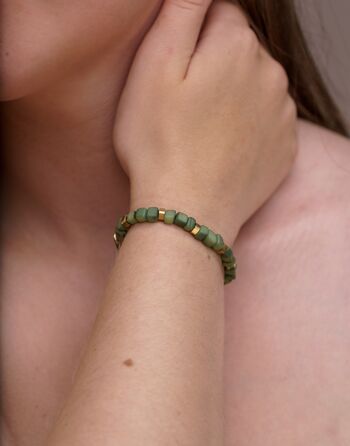 Bracelet Amitié Tagua - Vert Foncé 1