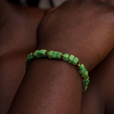 Bracelet Tagua de l'Amitié - Vert Citron