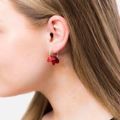 Boucle d'Oreille Tapajos Tagua - Rouge