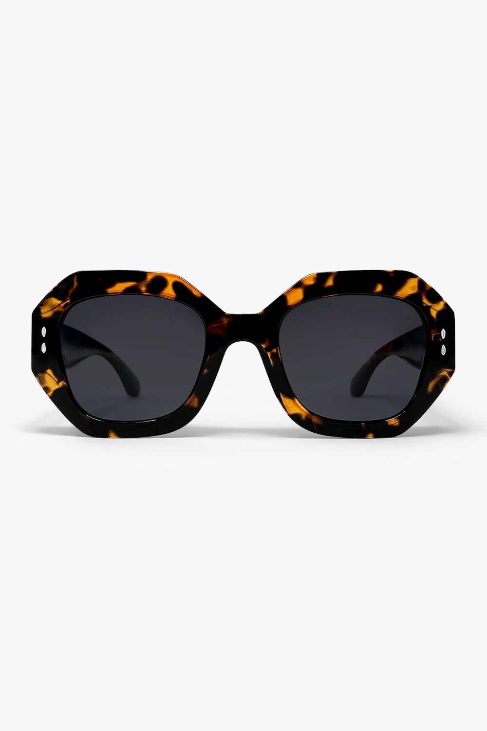 Multicolor Tortoiseshell Octagon Frame Oversize Sunglasses