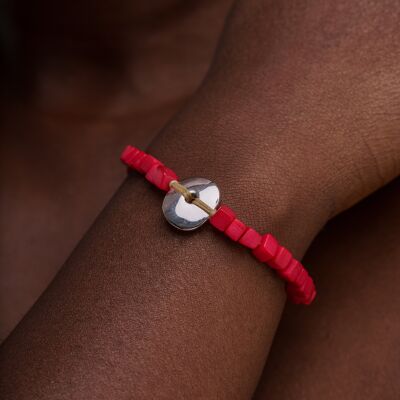 Leticia Mini Tagua Bracelet - Red