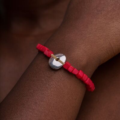 Leticia Mini Tagua Armband - Rot