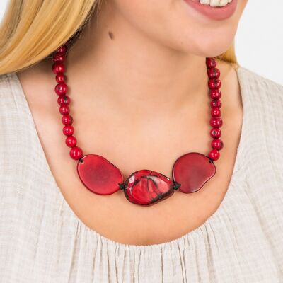 Collar ajustable Trio Marble Slice - Rojo