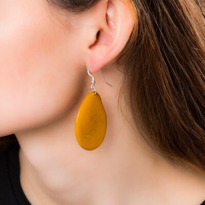 Pendientes Folha Tagua Nut - Amarillo