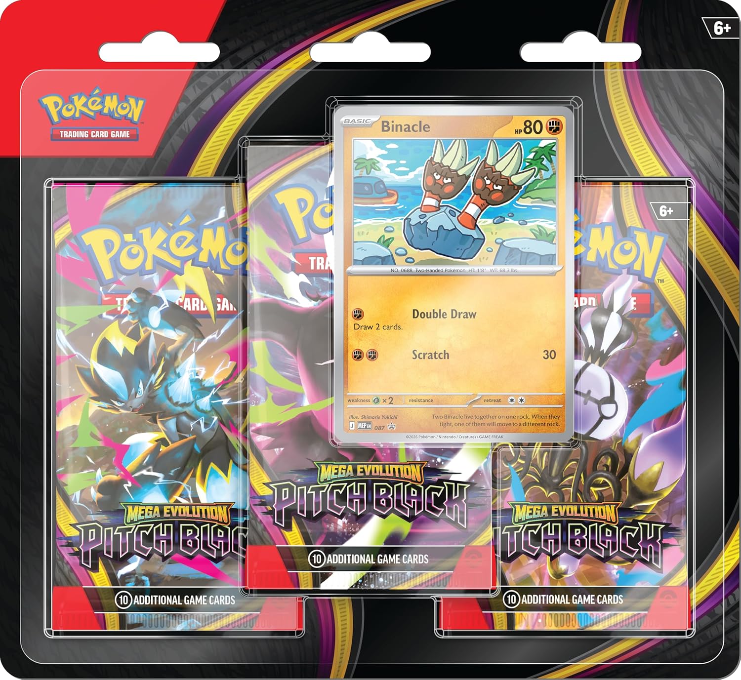 Pokémon Mega Evolution Pitch Black 3-pack Blister Binacle