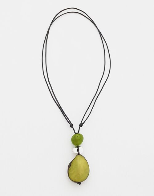 Adjustable Pendant Necklace - Green