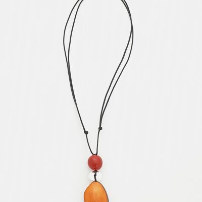 Collier Pendentif Ajustable - Orange