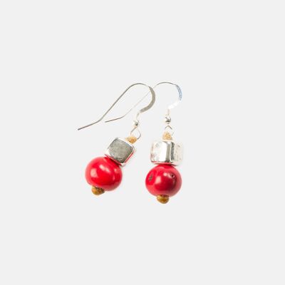 Acai Berry Earrings - Red