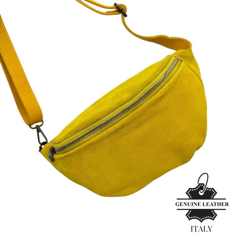 Italian Leather Waist Bag with Suede Front. B2B