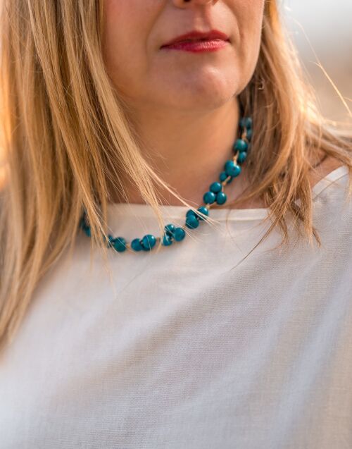 Acai Berry Short Necklace - Turquoise